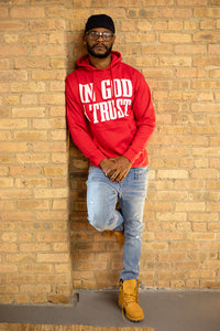 "IN GOD I TRUST"  HOODIE (Red/White)